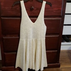 Creamand gold flake dress